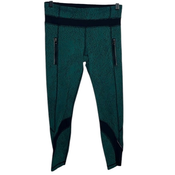 lululemon athletica Pants - Lululemon Inspire Tight Power Luxtreme Spray Jacquard Green Leggings Women Sz 4